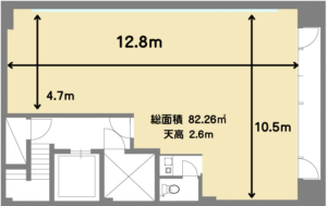 ウォーキング教室にも最適な品川ブルッカーレンタルスタジオ 図面